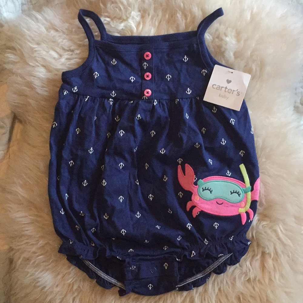 Carters Anchor & Crab Romper BNWT
